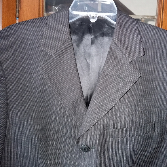 Versace Classic V2 Mens Black Gray Pinstriped Blazer Sport Coat Jacket 38S /B8 - Picture 3 of 14